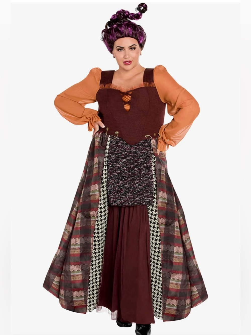 Mary Sanderson Hocus Pocus Costume & Wig 1X Plus Size